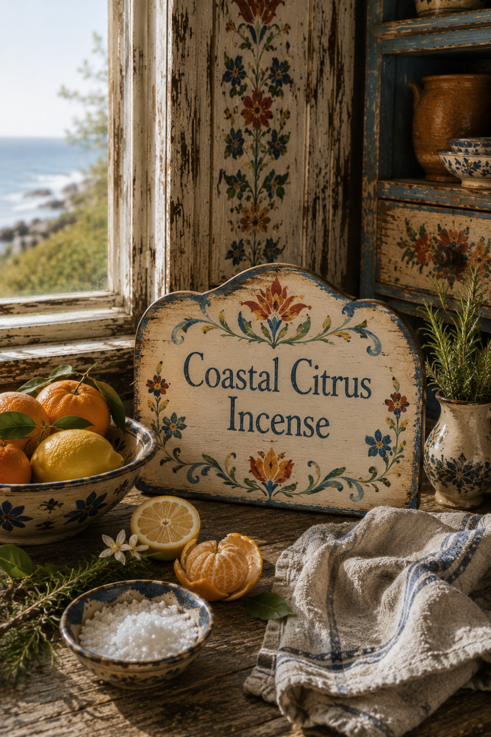 Coastal Citrus Incense: Bright Neroli & Sea Salt Home Fragrance