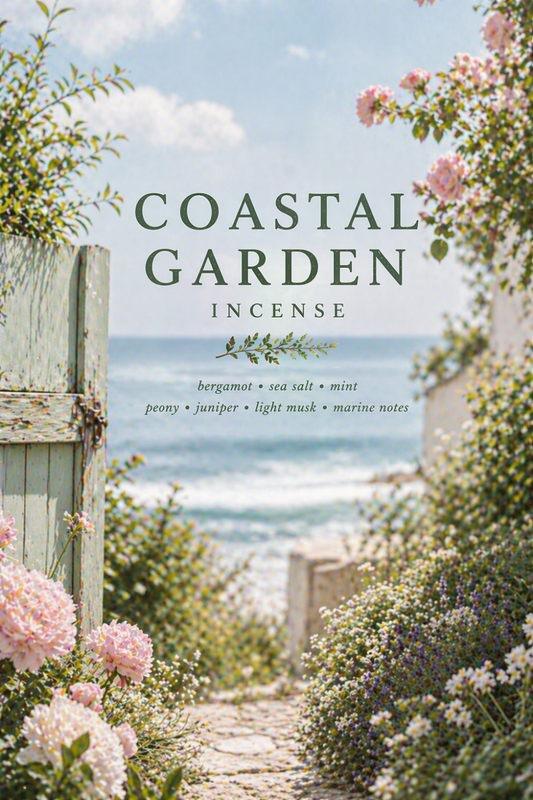 Coastal Garden Incense – Fresh Ocean Air with Soft Floral Notes
