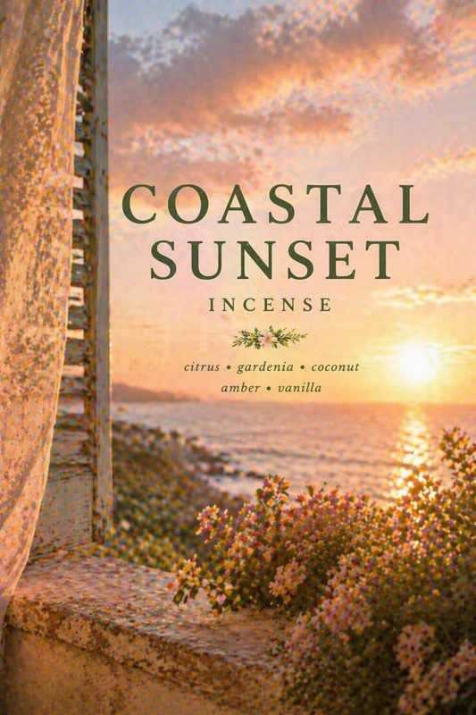 Coastal Sunset Incense – Warm Citrus, Gardenia, and Soft Amber Blend