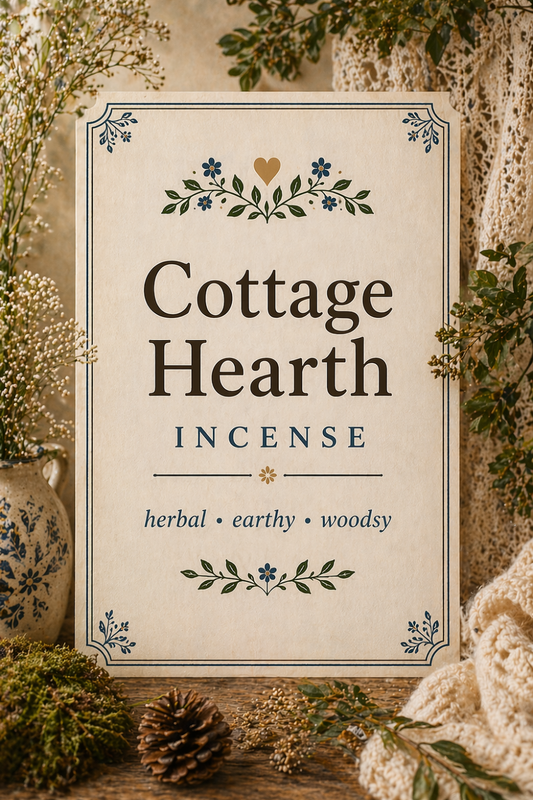Cottage Hearth Incense Warm Herbal Wood Scent for Cozy Evenings