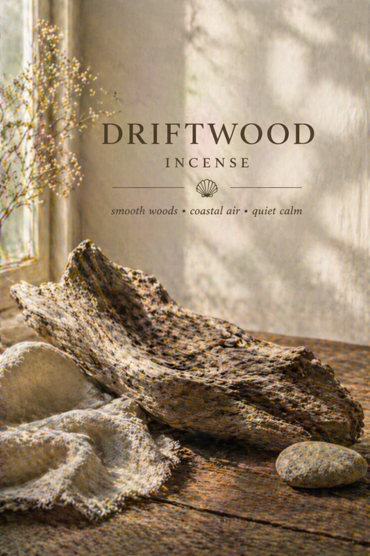 Driftwood Incense – Smooth Coastal Woods with a Warm Natural Finish