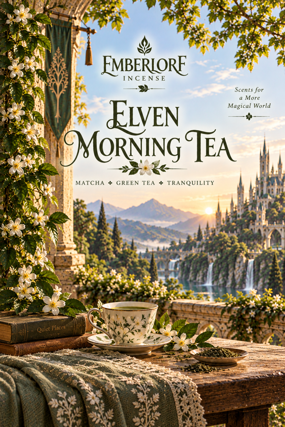 Elven Morning Tea Incense | Matcha & Green Tea