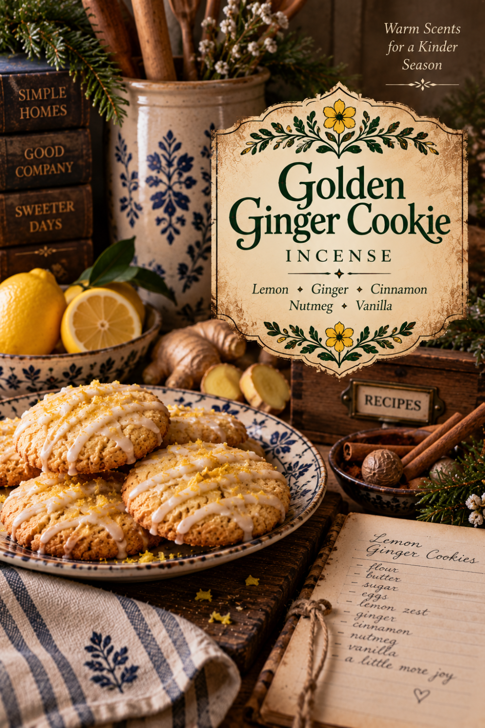 Golden Ginger Cookie Incense | Lemon Ginger & Warm Spice