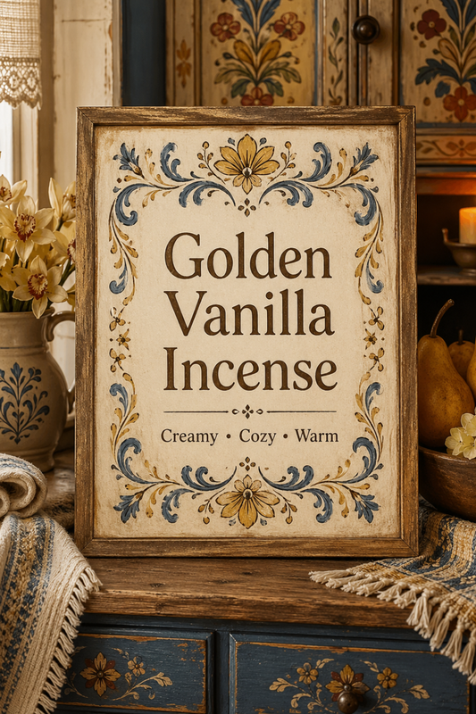 Golden Vanilla Incense Creamy Vanilla Amber and Musk Scent