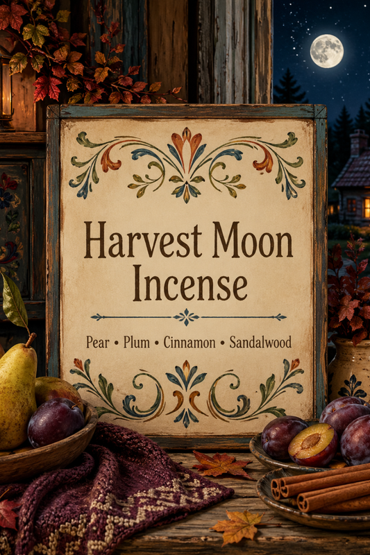 Harvest Moon Incense Warm Autumn Pear Plum and Spice Scent