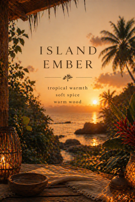 Island Ember Incense – Warm Tropical Wood and Soft Spice Scent