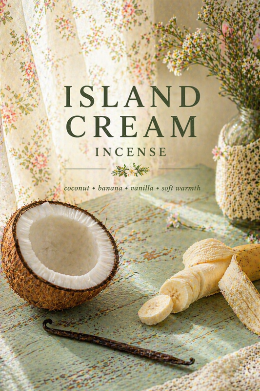 Island Cream Incense – Warm Coconut and Soft Tropical Fruit Blend