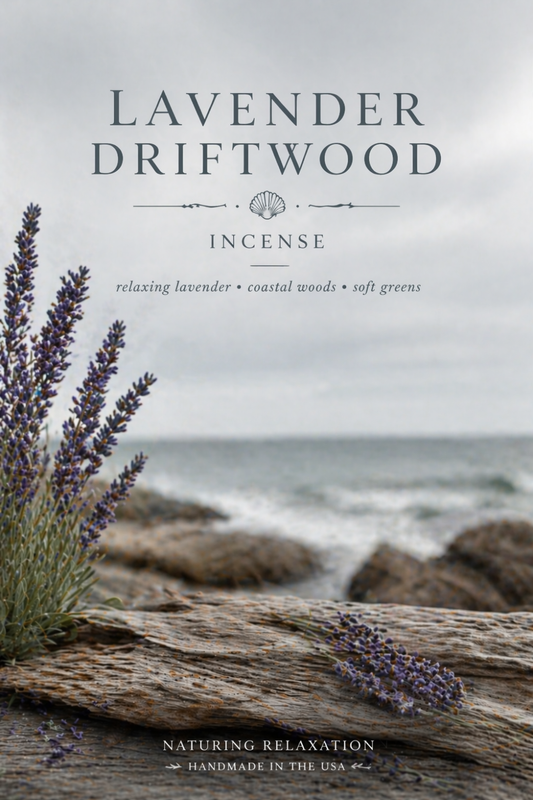 Lavender Driftwood Incense – Soft Coastal Lavender Wood Scent