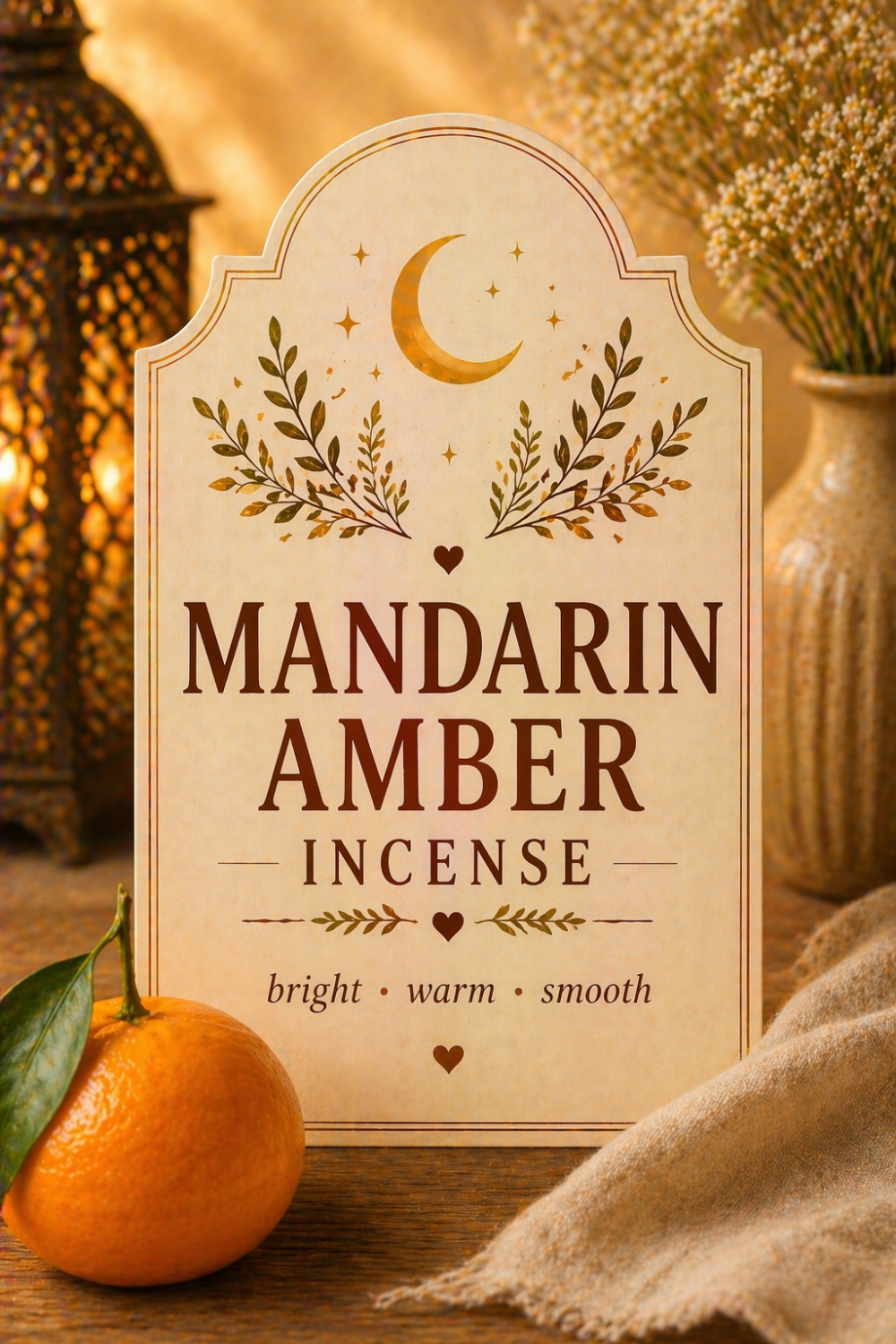 Mandarin Amber Incense for Bright Warm Cottage Days
