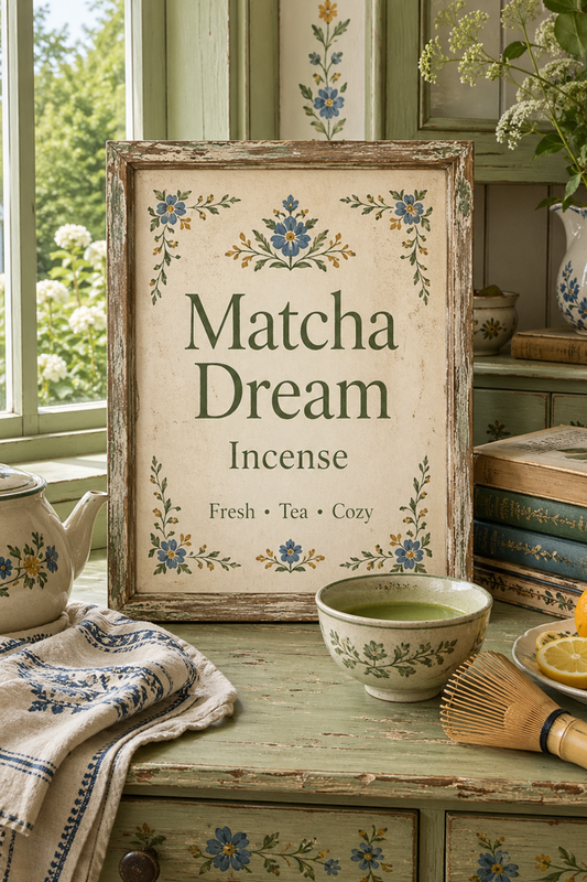 Matcha Dream Incense Fresh Green Tea Citrus and Sandalwood Scent