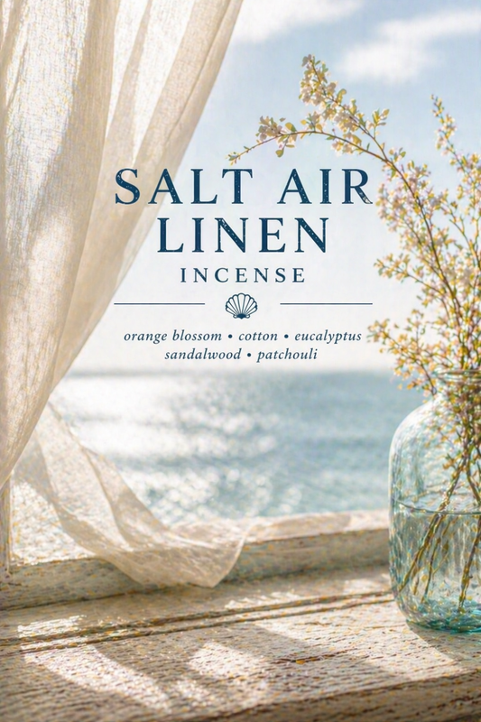 Salt Air Linen Incense – Clean Coastal Air with Soft Linen and Woods