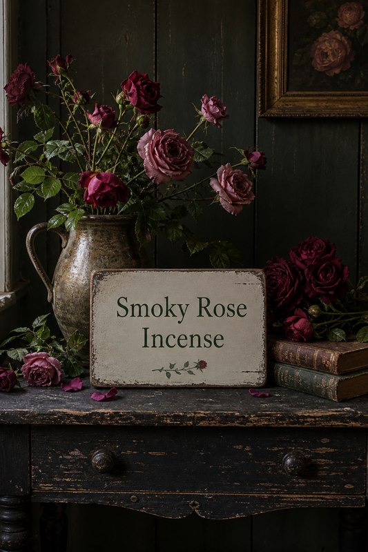 Smoky Rose Incense A Dark Rose Scent for Moody Cottagecore Evenings