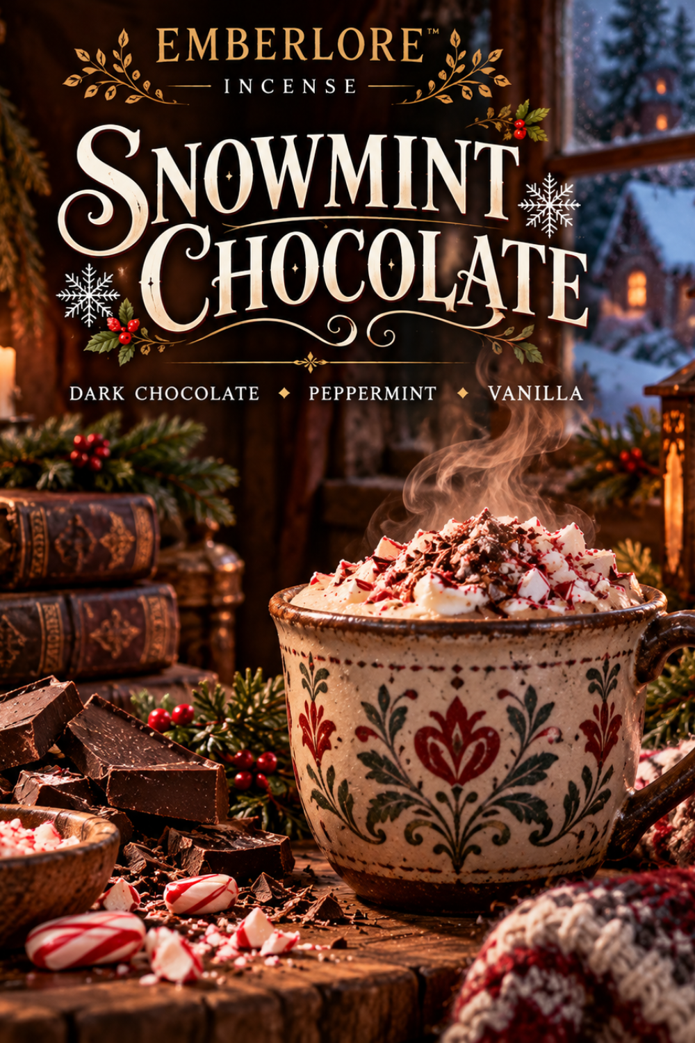 Snowmint Chocolate Incense | Dark Chocolate & Peppermint Scent