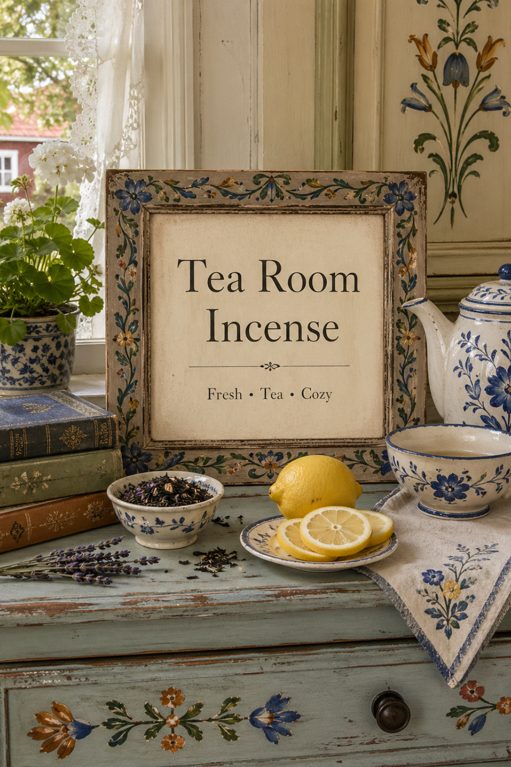 Tea Room Incense Black Tea Lemon Lavender and Amber Scent