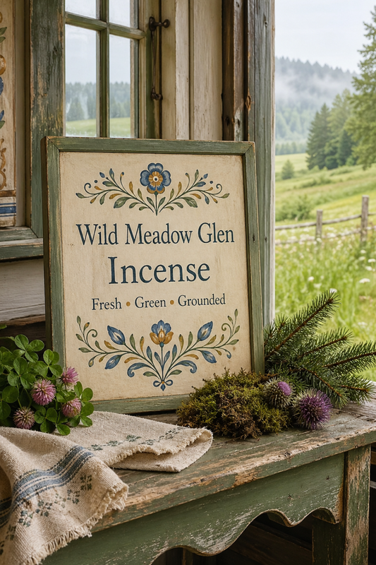Wild Meadow Glen Incense Fresh Green Herbal Countryside Scent