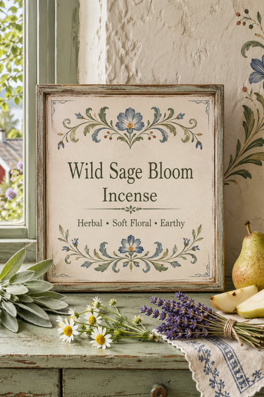 Wild Sage Bloom Incense Herbal Floral Earthy Home Fragrance